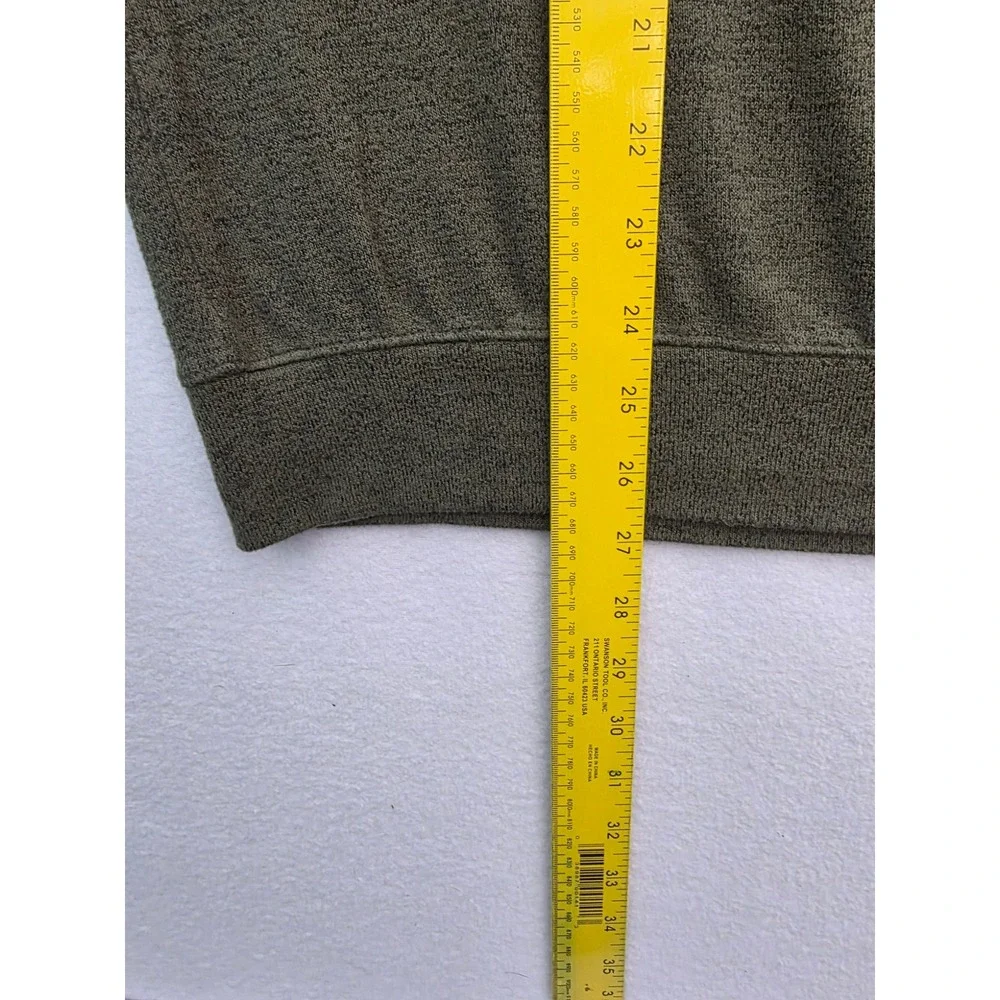 Buffalo David Bitton Pullover Sweatshirt XL Olive Green Marled Knit Raglan Top